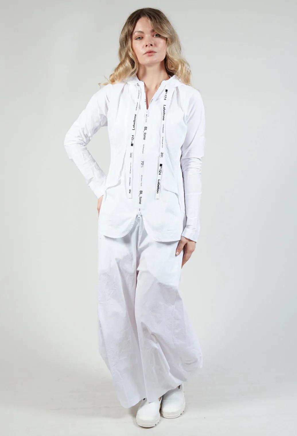 Utility Jacket with Hood in White
