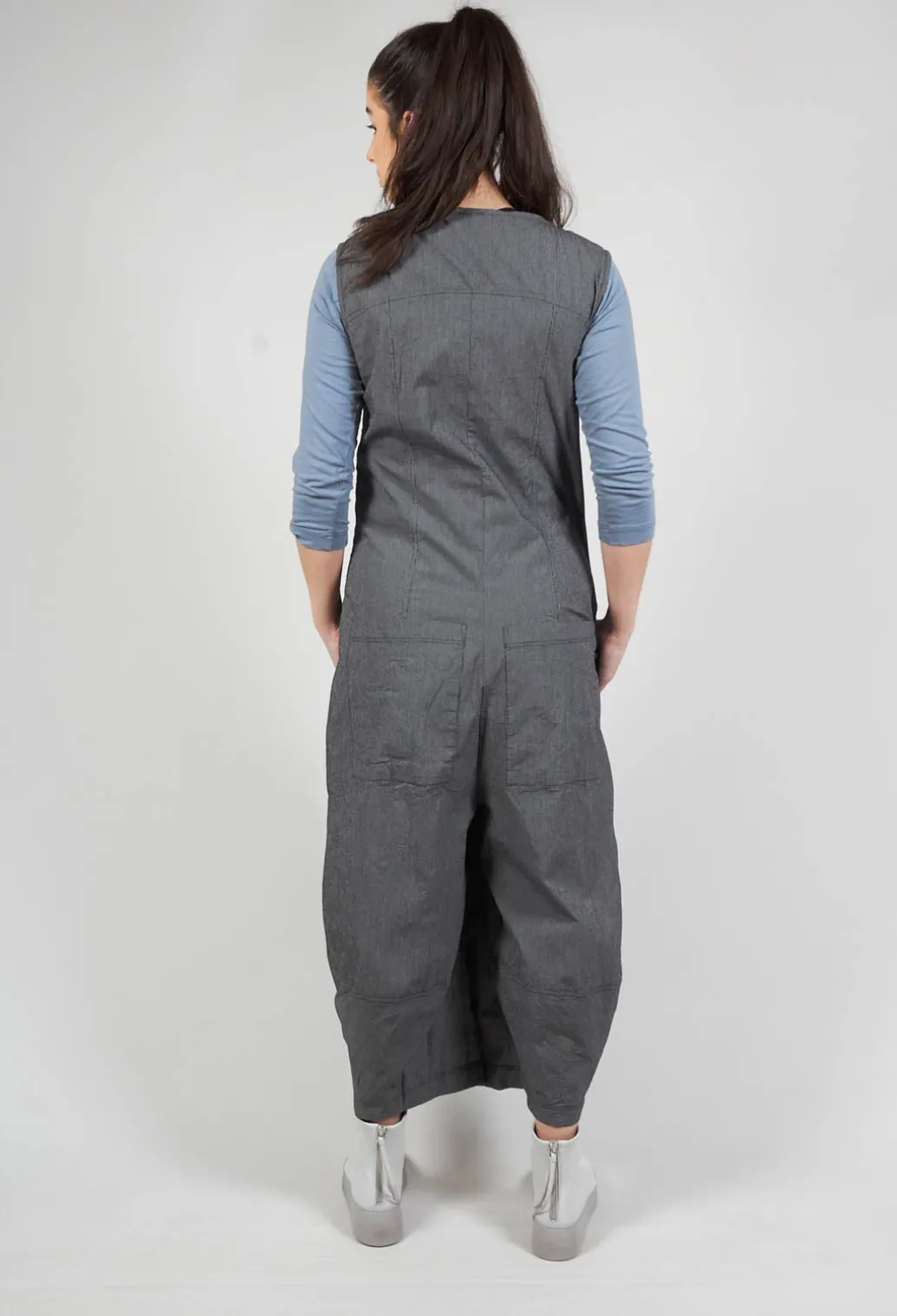 Utility Jumpsuit with Zip Detail in Black Check