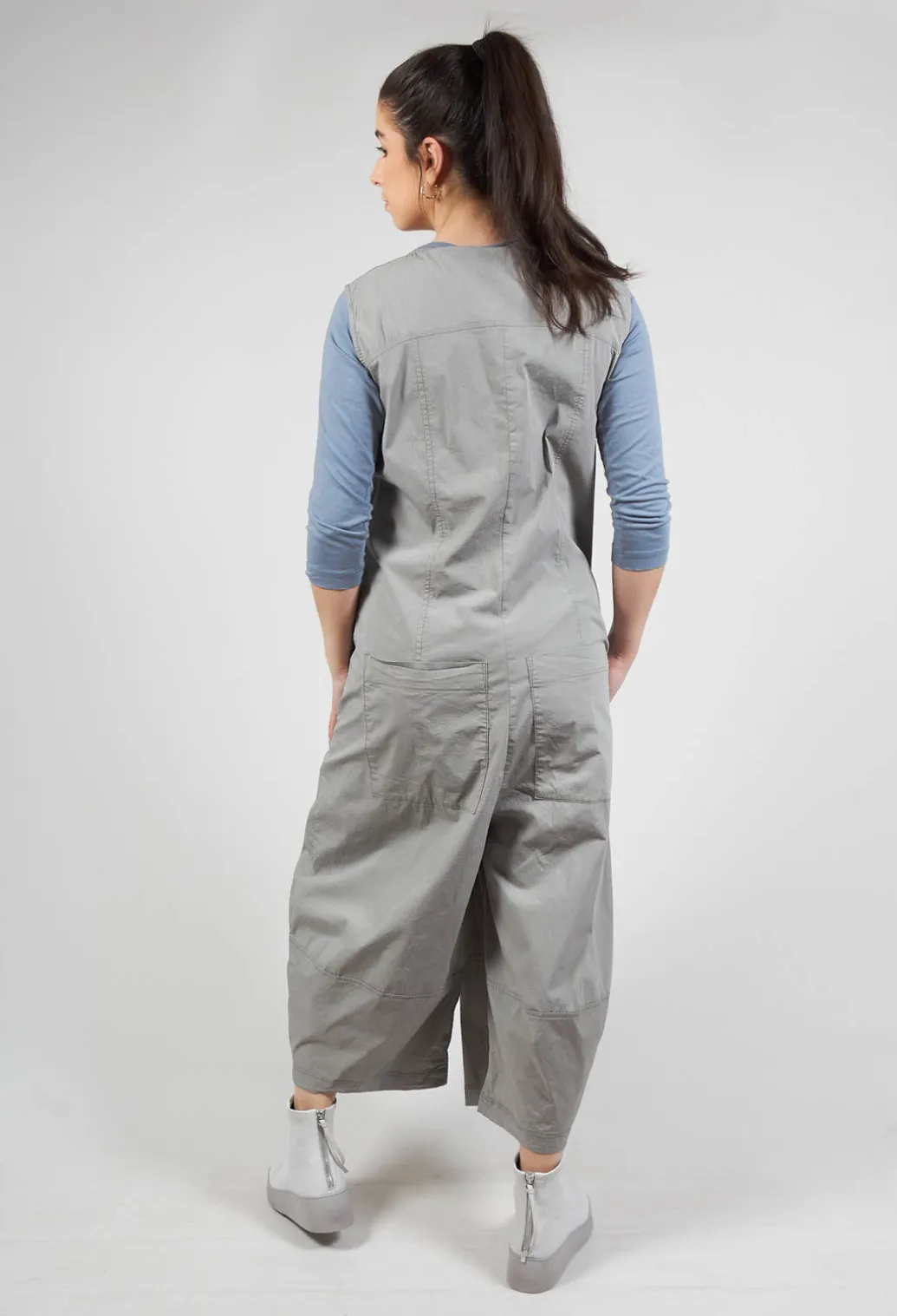 Utility Jumpsuit with Zip Detail in Olive Check