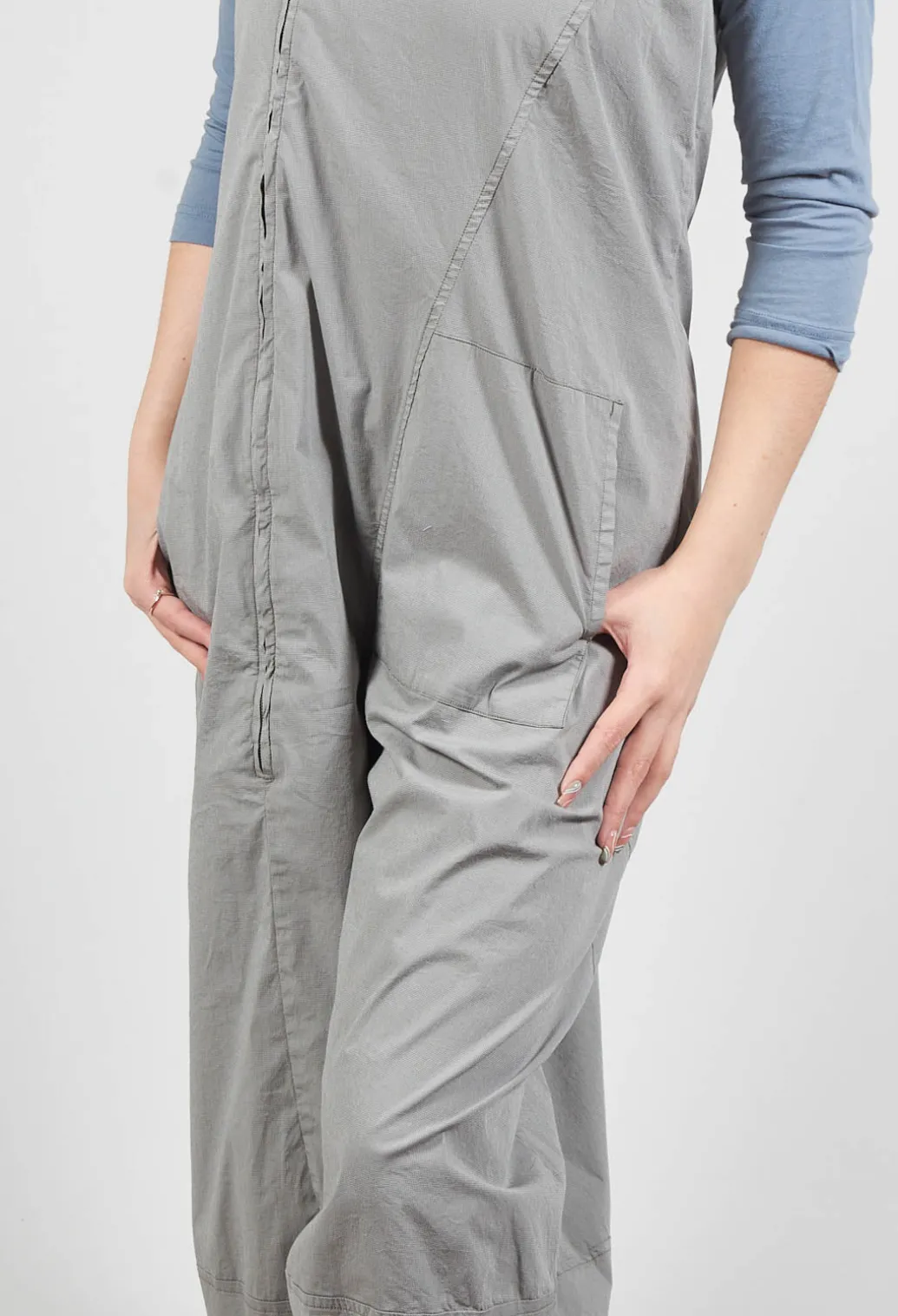 Utility Jumpsuit with Zip Detail in Olive Check