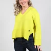 V Neck Jumper in Lime