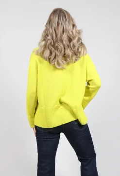 V Neck Jumper in Lime