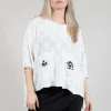 V Neck Patch Pocket Top in White