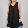 V Neck Tunic in Black