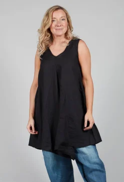 V Neck Tunic in Black