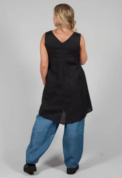 V Neck Tunic in Black