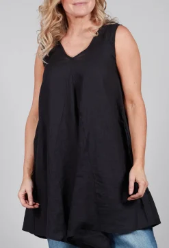 V Neck Tunic in Black