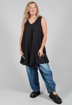 V Neck Tunic in Black