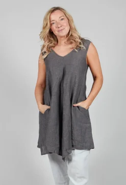 V Neck Tunic in Grey