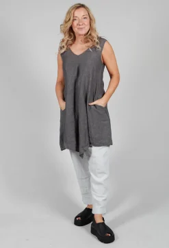 V Neck Tunic in Grey