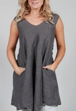 V Neck Tunic in Grey