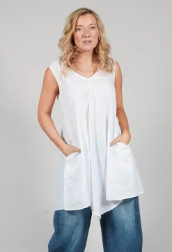 V Neck Tunic in White