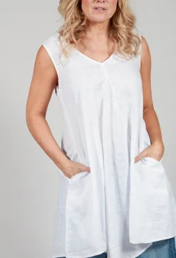 V Neck Tunic in White