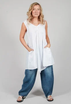 V Neck Tunic in White