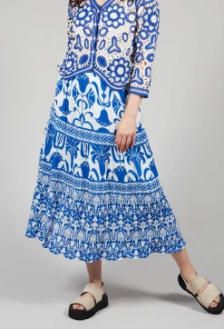 Valencia Skirt in Blue Print