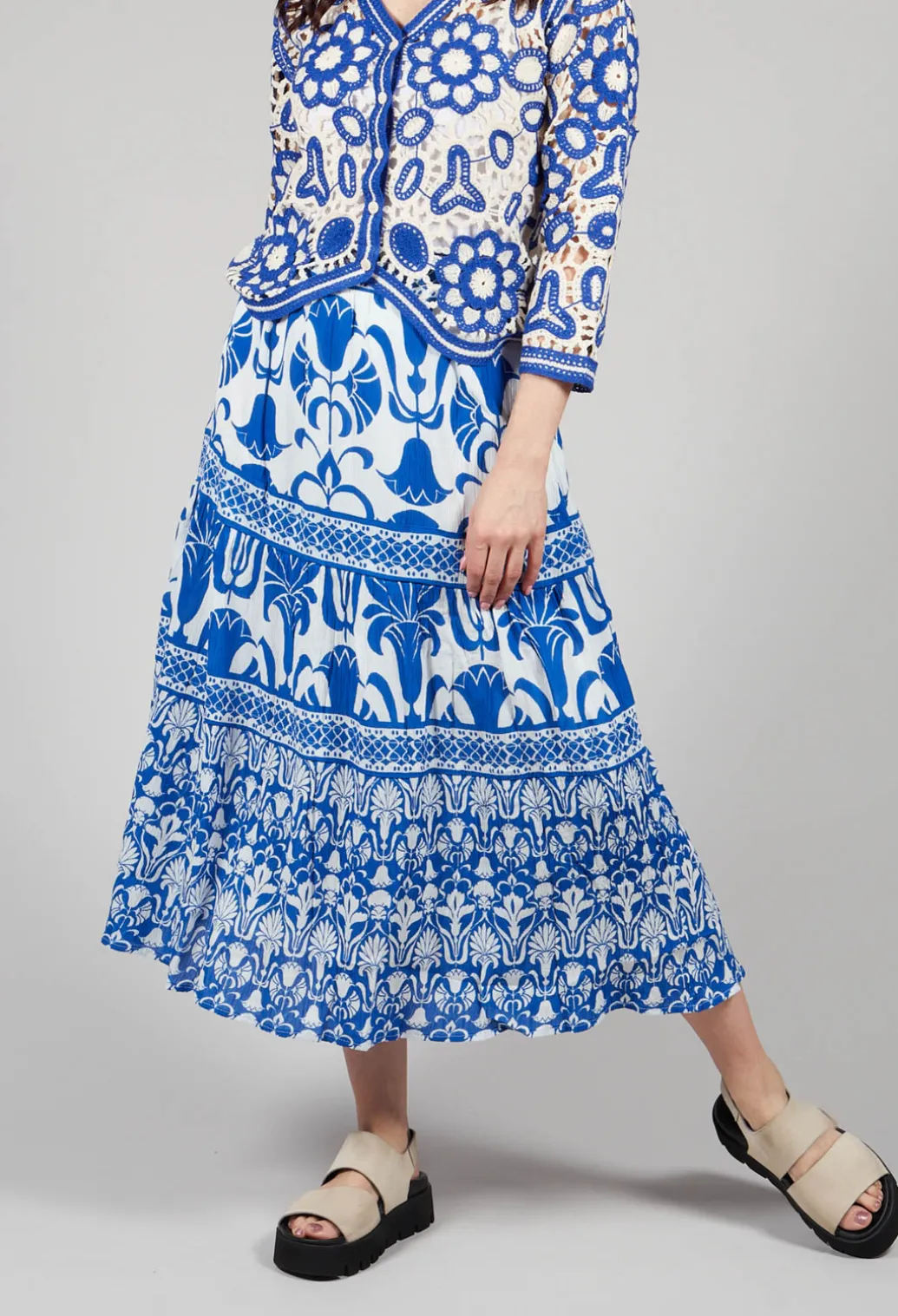 Valencia Skirt in Blue Print