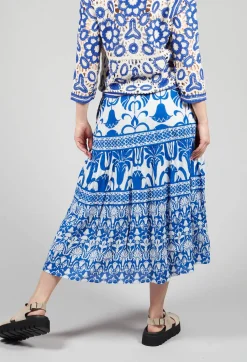 Valencia Skirt in Blue Print