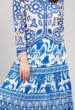 Valencia Skirt in Blue Print
