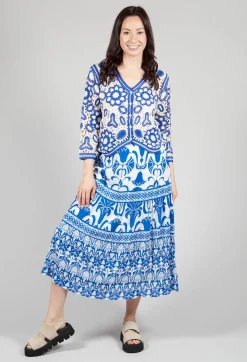 Valencia Skirt in Blue Print