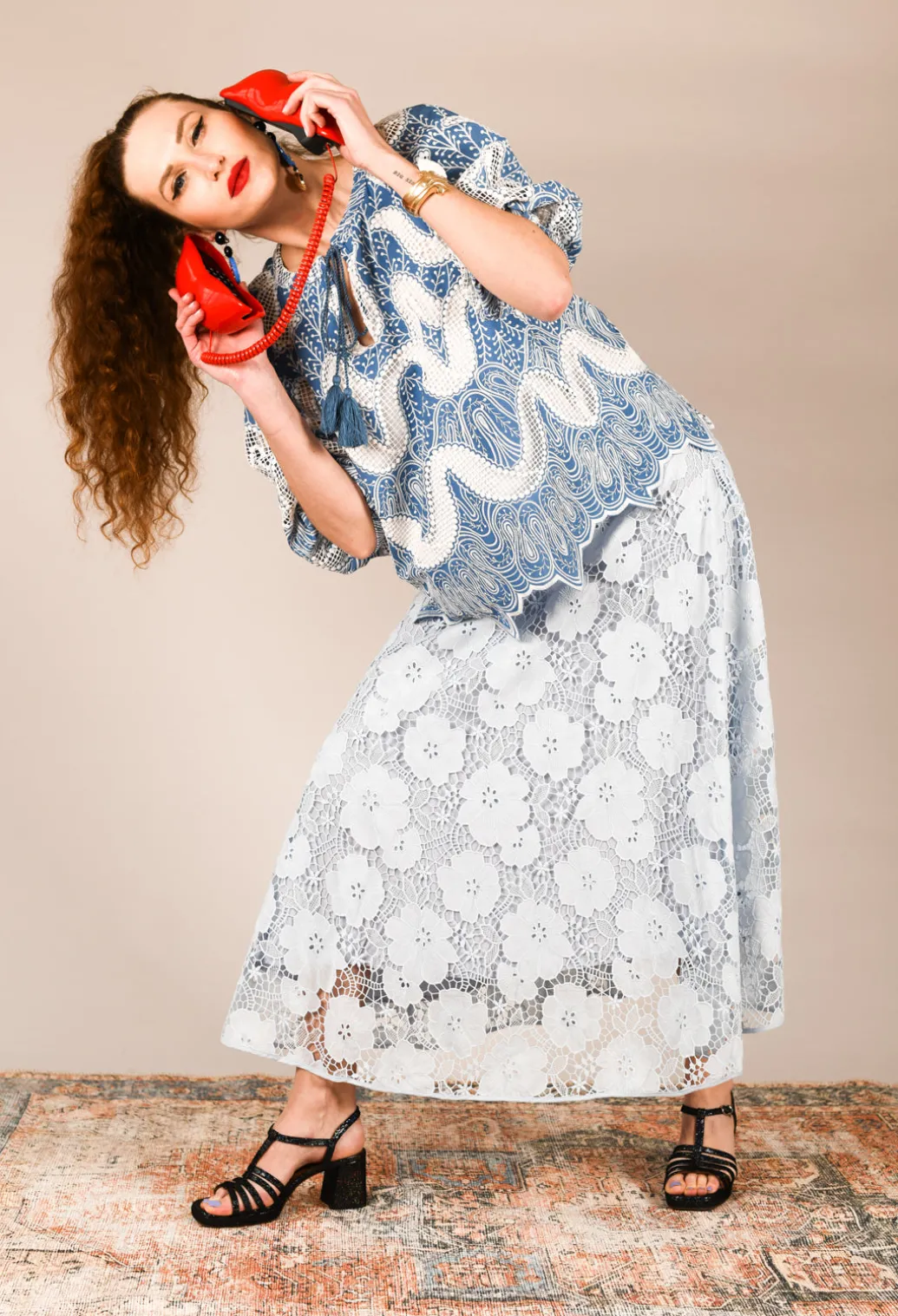 Vanessa Skirt in Bleu and Petr