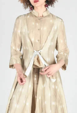 Vanilla Mao Chemisier in Beige and Cream