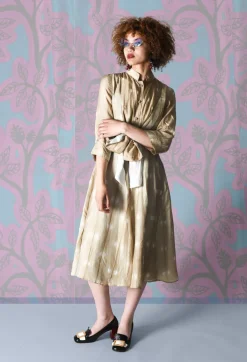 Vanilla Mao Chemisier in Beige and Cream