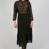 Veda Embroidered Dress Kaki