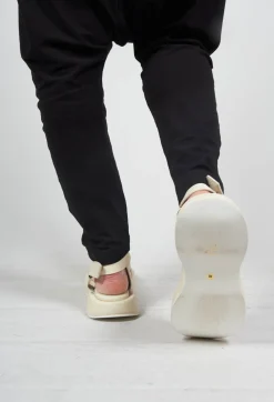 Velcro Strap Sandals in Ecru