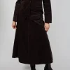 Velvet A-Line Skirt in Chocolate