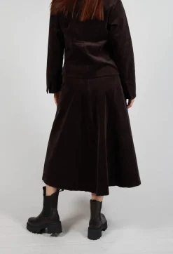 Velvet A-Line Skirt in Chocolate