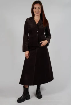 Velvet A-Line Skirt in Chocolate