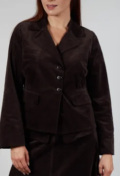 Velvet Blazer in Chocolate
