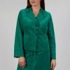 Velvet Blazer in Green