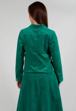 Velvet Blazer in Green