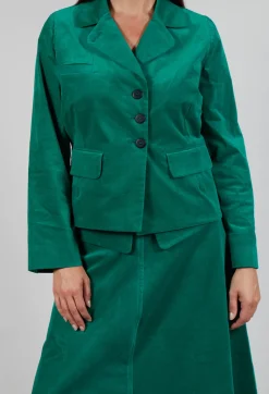 Velvet Blazer in Green