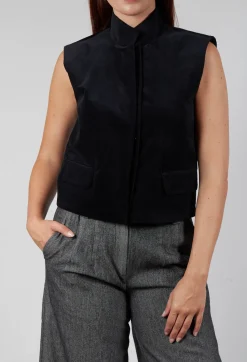 Velvet Gillet in Black
