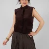 Velvet Gillet in Chocolate
