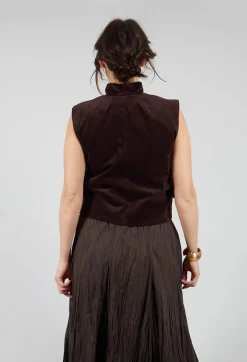 Velvet Gillet in Chocolate