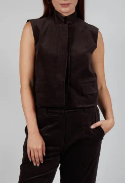 Velvet Gillet in Chocolate