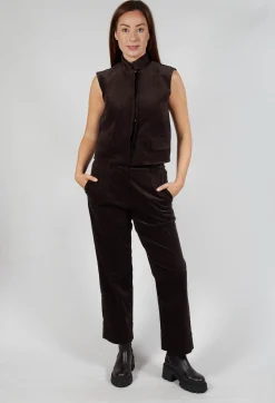 Velvet Gillet in Chocolate
