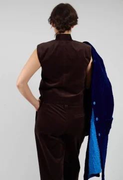 Velvet Gillet in Chocolate