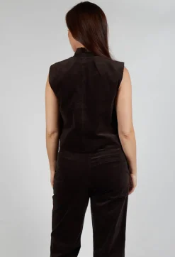 Velvet Gillet in Chocolate