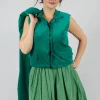 Velvet Gillet in Green