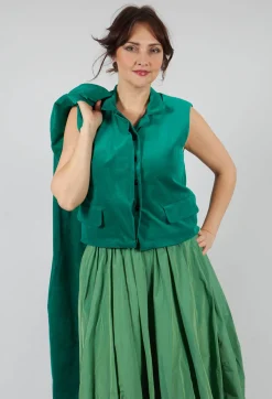 Velvet Gillet in Green