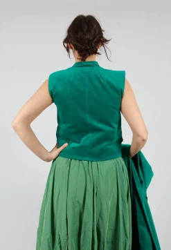 Velvet Gillet in Green