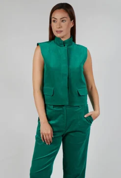 Velvet Gillet in Green