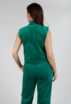 Velvet Gillet in Green