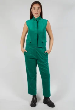 Velvet Gillet in Green