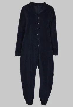 Velvet Jumpsuit in Navy