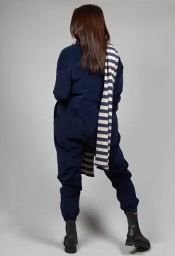 Velvet Jumpsuit in Navy